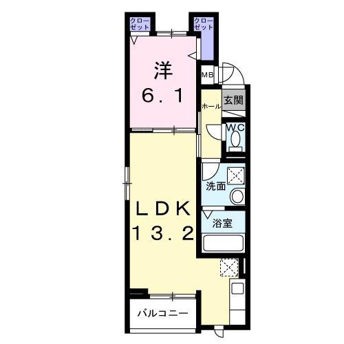 クラリエート(1LDK/2階)の間取り写真