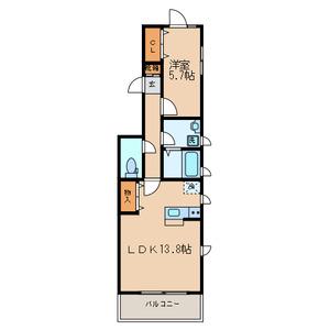 グリーンパルコン(1LDK/3階)の間取り写真