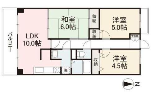 スカール牧野(3LDK/5階)の間取り写真