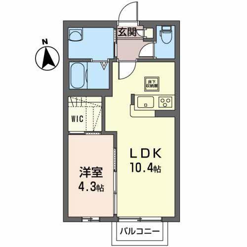 ハンズ・スクエアII(1LDK/1階)の間取り写真