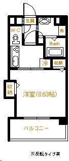 コスモマンション加納(1K/5階)の間取り写真