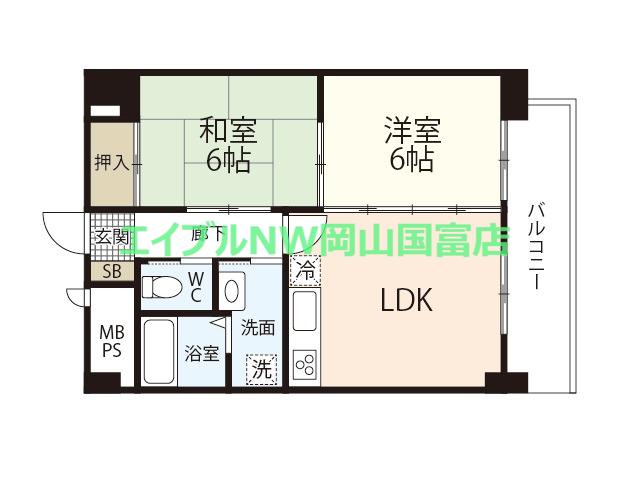 アンブシュール京橋(2LDK/7階)の間取り写真