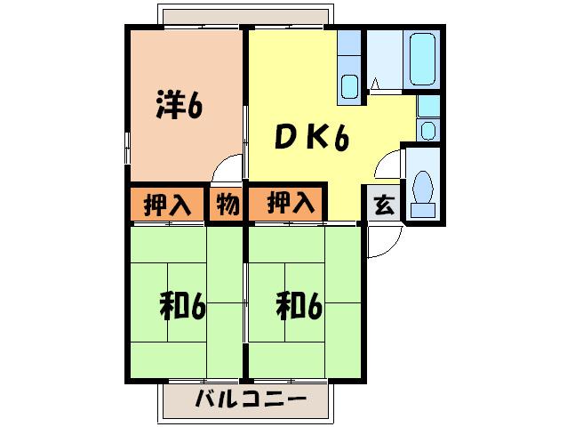プリミエールII(3DK/1階)の間取り写真