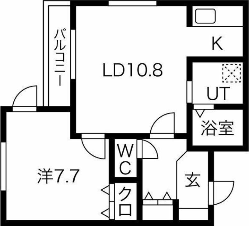ラージヒル美園(1LDK/3階)の間取り写真