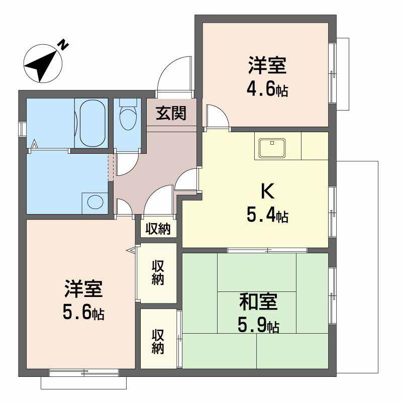 ブランヴェール東助松(3K/1階)の間取り写真