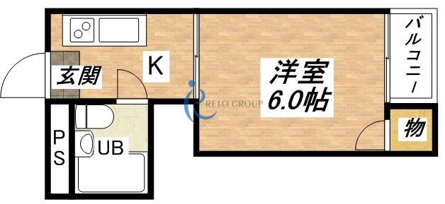 ハイツ正覚寺(1K/4階)の間取り写真
