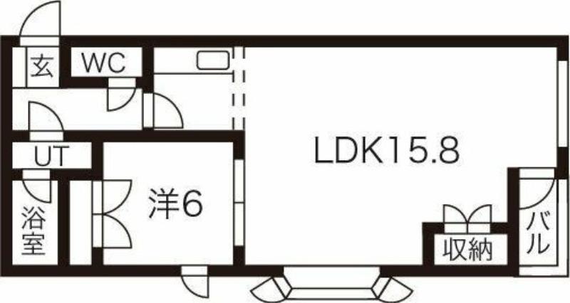 ハートランド光星(1LDK/4階)の間取り写真