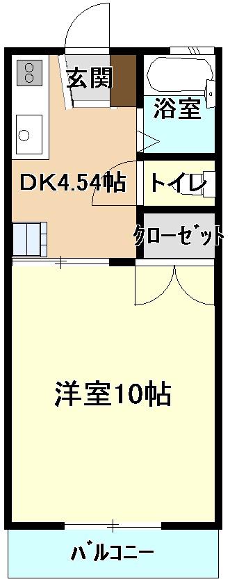 クリスタルカーサII(1K/2階)の間取り写真