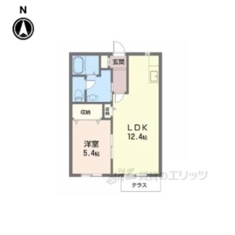 ラフィナートA(1LDK/1階)の間取り写真