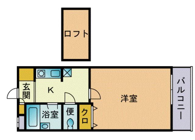 ファインフィールドⅡ(1K/2階)の間取り写真