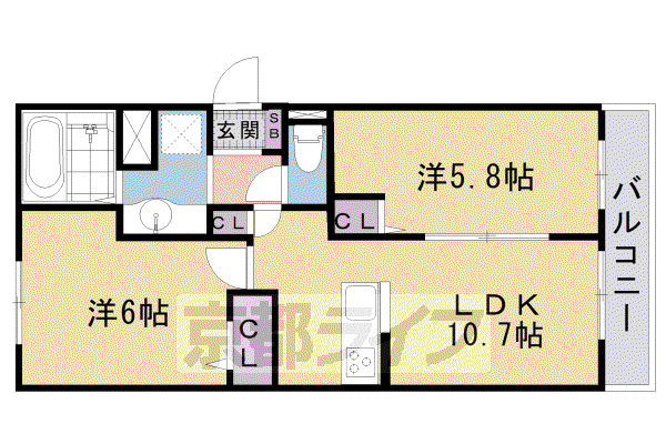  HIGHBRIDGE・GRANDE(2LDK/3階)の間取り写真