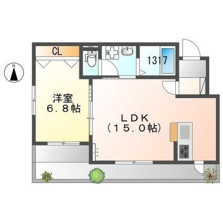 N&T2(1LDK/2階)の間取り写真