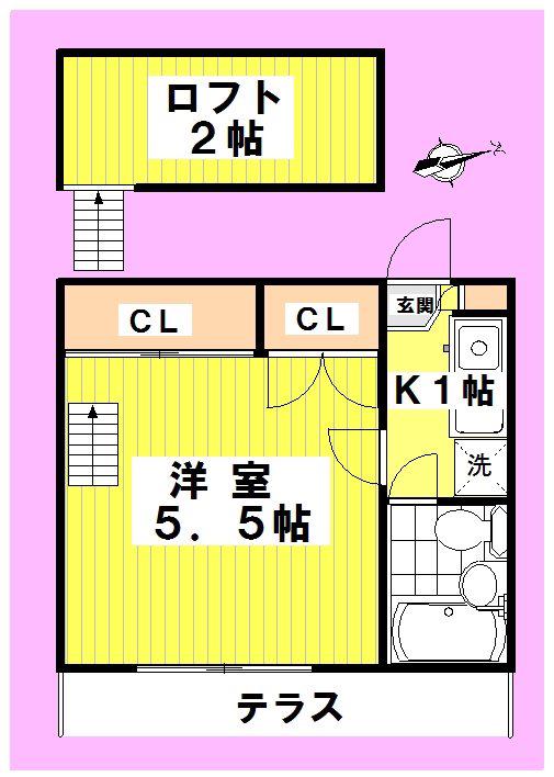 レオパレス野方第15(1K/1階)の間取り写真