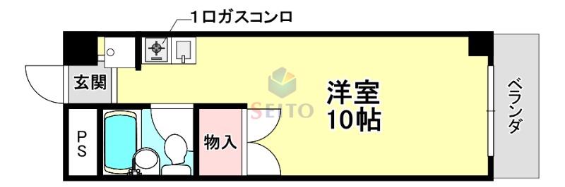 阪急曽根ユーリプラザII(ワンルーム/9階)の間取り写真