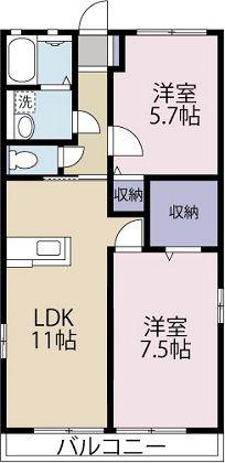 レスポワールC(2LDK/2階)の間取り写真