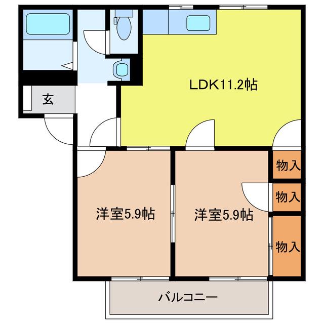 3POINT(3K/1階)の間取り写真