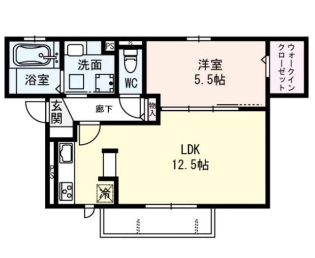 ブリックヒルズ(1LDK/2階)の間取り写真