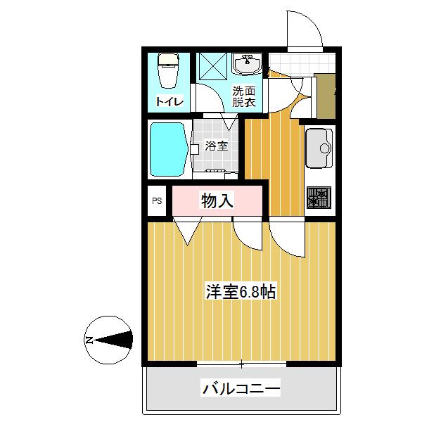 OCEAN BLUE(1K/3階)の間取り写真