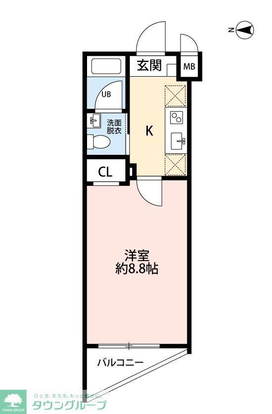 ヒルズ子安町(1K/3階)の間取り写真