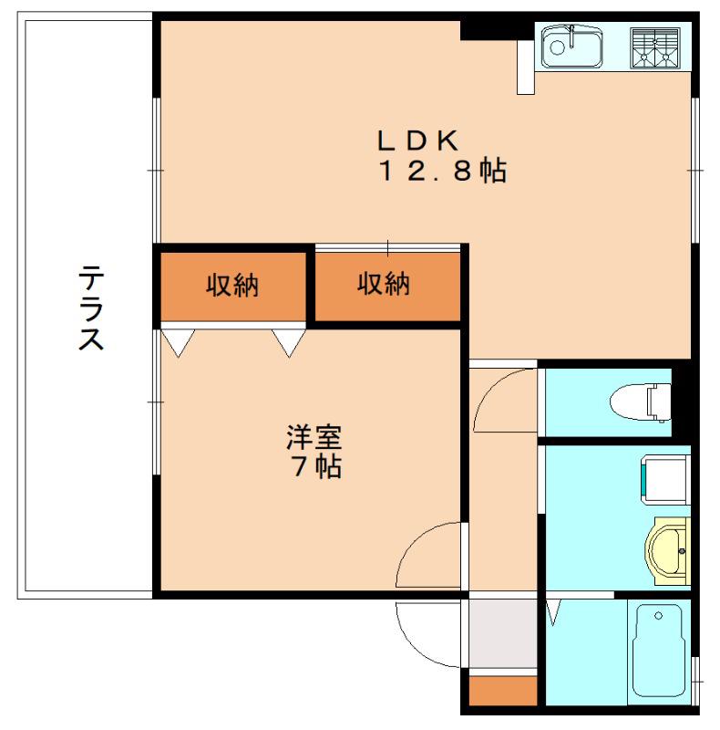 セジュールさなえ(1LDK/1階)の間取り写真