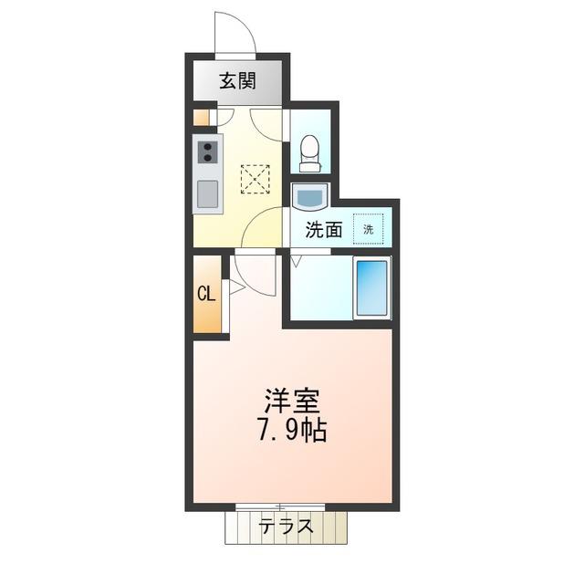 ハイム オプポート(1K/1階)の間取り写真