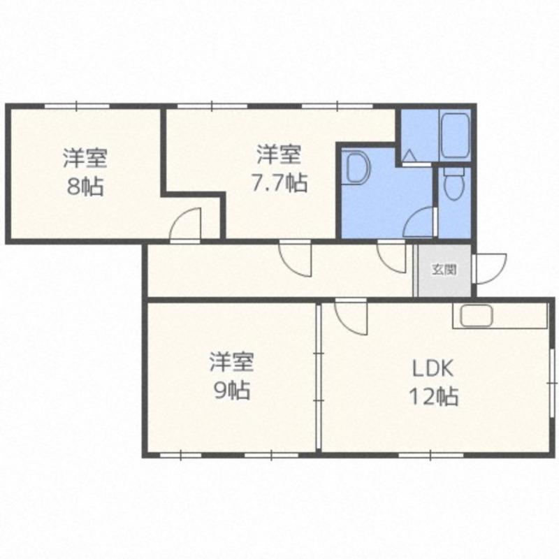 コーポ福田I(3LDK/2階)の間取り写真