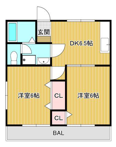 エンパイヤ21(2DK/1階)の間取り写真