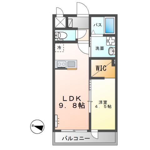 つくば市酒丸アパート(1LDK/2階)の間取り写真