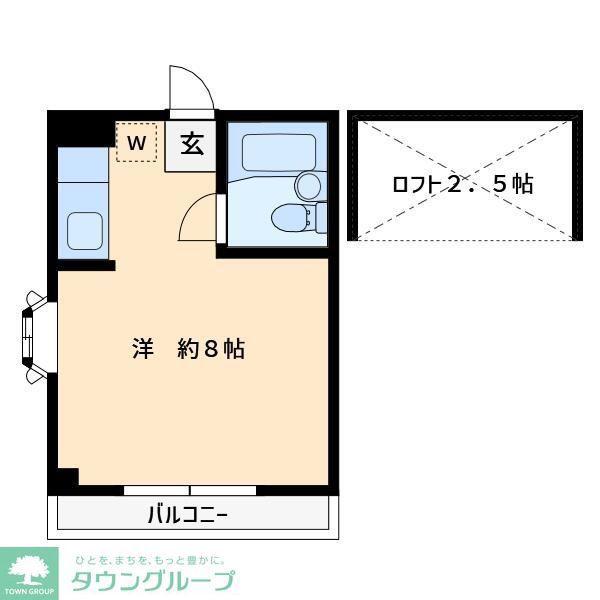 ランドヒルズ5(ワンルーム/3階)の間取り写真