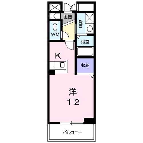 グランリーオ(ワンルーム/3階)の間取り写真