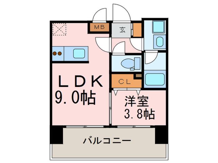 REGALO空港通(1LDK/2階)の間取り写真