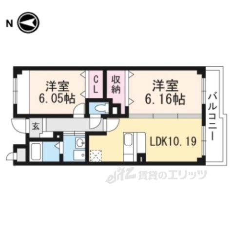 ディアコート(2LDK/3階)の間取り写真