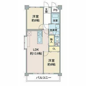 瑞和ビル(2LDK/11階)の間取り写真