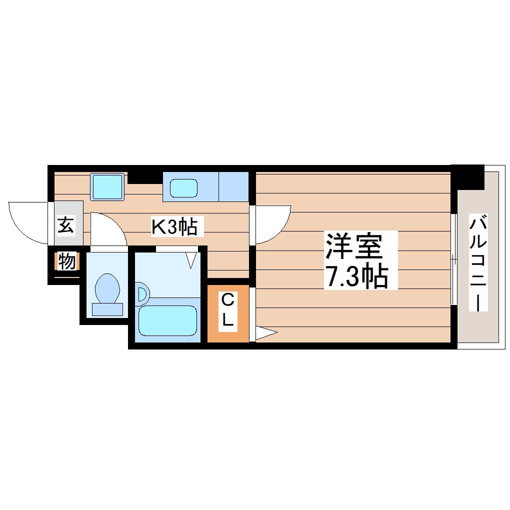 正栄ビル西公園(1K/3階)の間取り写真