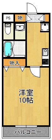 ラフィーネ(1K/4階)の間取り写真