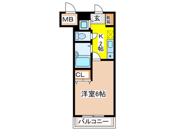 エクセリア高円寺(1K/2階)の間取り写真