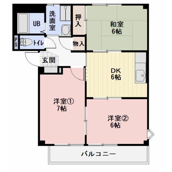 メゾン宮島(3DK/1階)の間取り写真