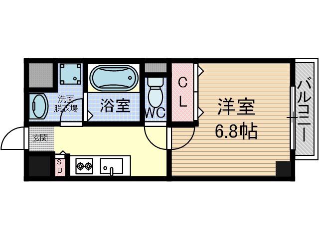 ピュール(1K/5階)の間取り写真