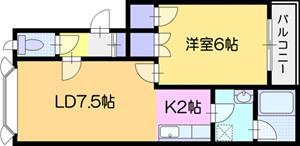 パークマンションVIII(1LDK/2階)の間取り写真
