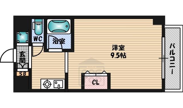 クレールメゾン(1K/8階)の間取り写真