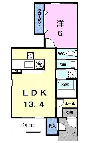 ヴェトレリーア(1LDK/1階)の間取り写真