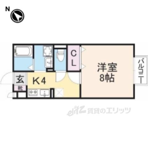ピノカーサ(1K/2階)の間取り写真