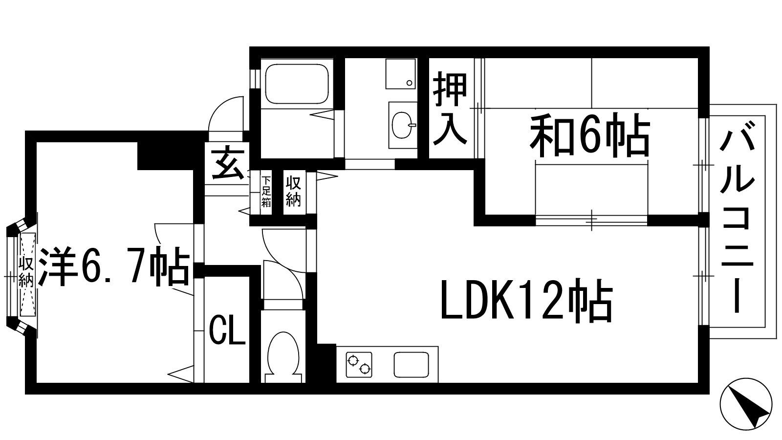サニーヒル畦野(2LDK/1階)の間取り写真