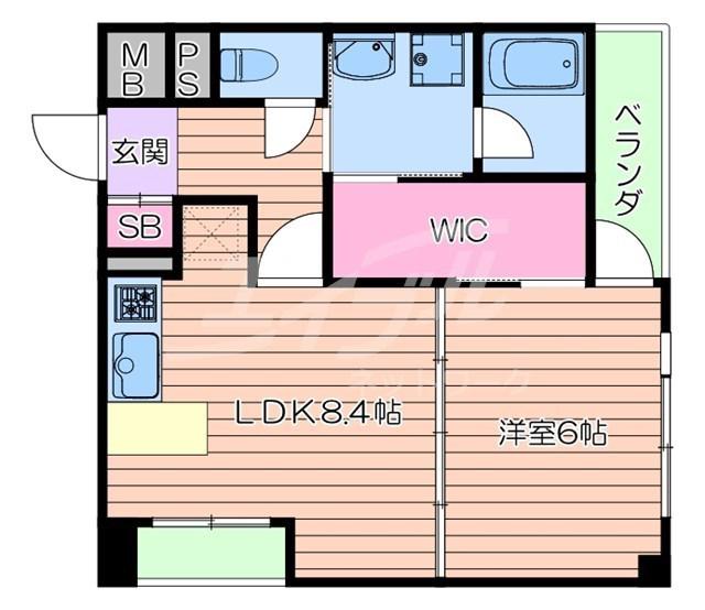 協同レジデンス千里丘(1LDK/6階)の間取り写真