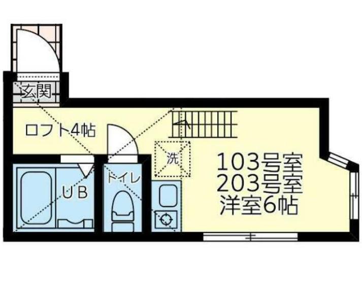 ユナイト和田町カロリング(ワンルーム/2階)の間取り写真