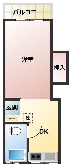 第3柳ビル(1DK/2階)の間取り写真
