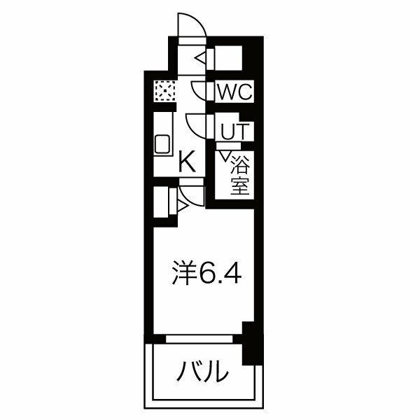 メイクス名駅南II(1K/7階)の間取り写真