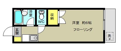 ステップ91(ワンルーム/1階)の間取り写真
