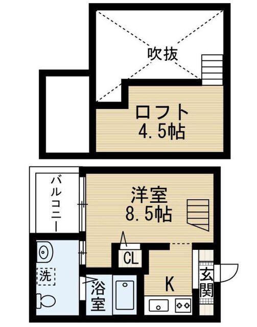 JEUNESSE堀越(ワンルーム/1階)の間取り写真