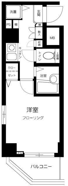 サンテミリオン千鳥町(1K/3階)の間取り写真
